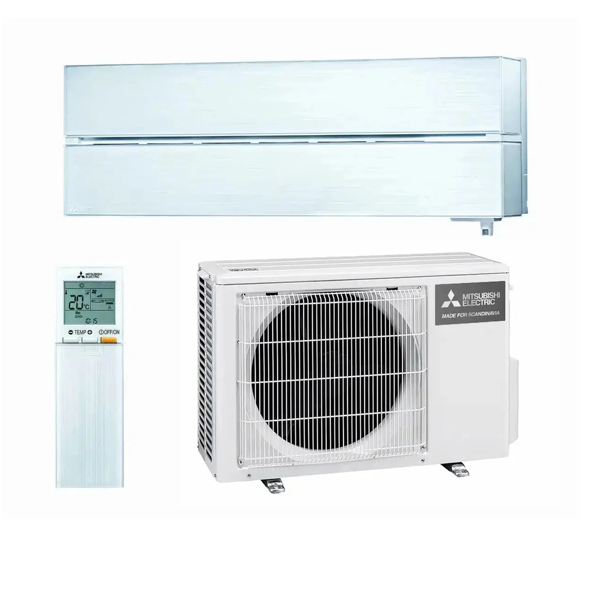 Mitsubishi Electric LN25 lumenvalkoinen jäähdyttävä ja lämmittävä ilmalämpöpumppu asennettuna - Image 2